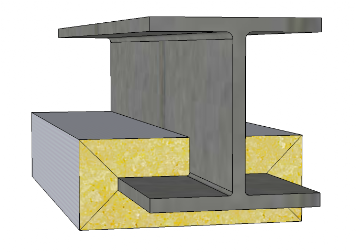 Pannello montato su trave trave 3d